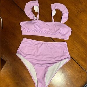 Purple High Waisted Bikini Set